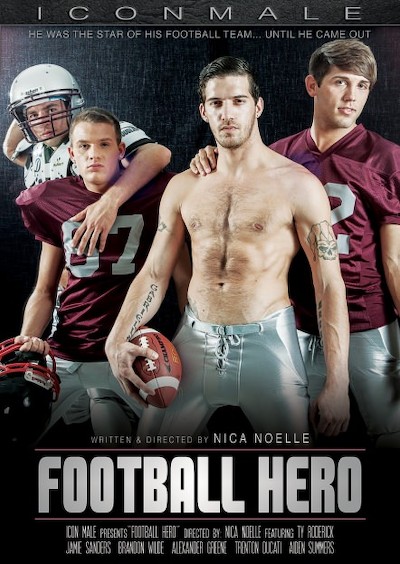 Football Hero Porn DVD Cover with Aiden Summers, Alex Greene, Brandon Wilde, Jamie Sanders, Ty Roderick, Trenton Ducati naked 
