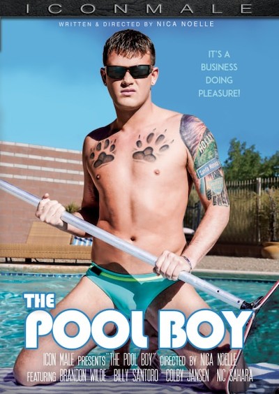 The Pool Boy Porn DVD Cover with Billy Santoro, Colby Jansen, Brandon Wilde, Nic Sahara naked 